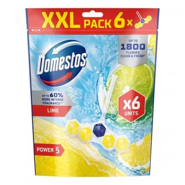 Domestos Power5 WC frissítő blokk Lime 6*50 g