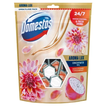 Domestos Aroma Lux Dahlia Flower & Dragonfruit WC frissítő blokk 4*55g